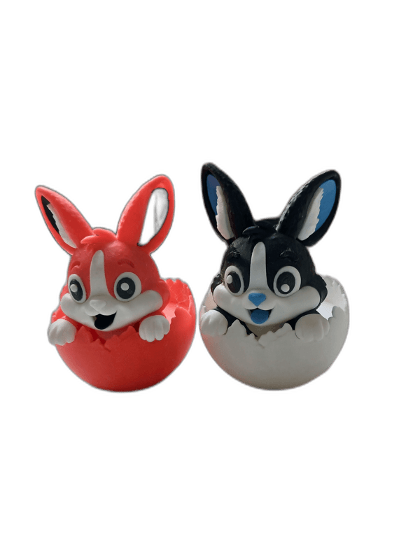 Deux lapins dans leur œuf